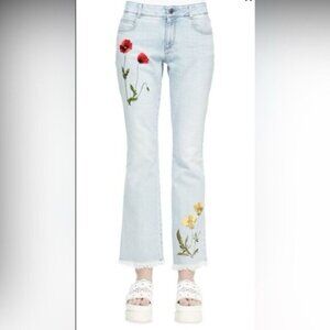 Stella McCartney Floral-Embroidered Flare Jeans